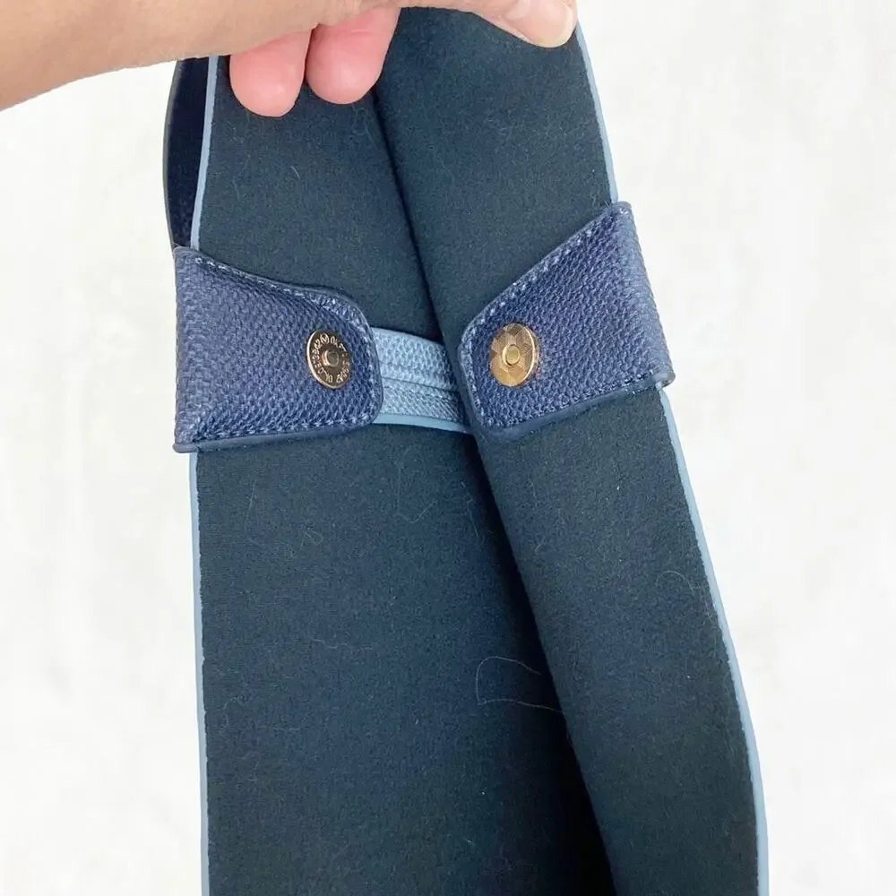Blue Shoulder Bag Set Medium Large 11x14 w/ Detailed Strap + Matching Pouch NWT